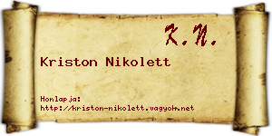 Kriston Nikolett névjegykártya